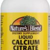 Nature's Blend Calcium Citrate with D3 Blueberry Flavored Liquid 16 oz Each (Pack of 4)